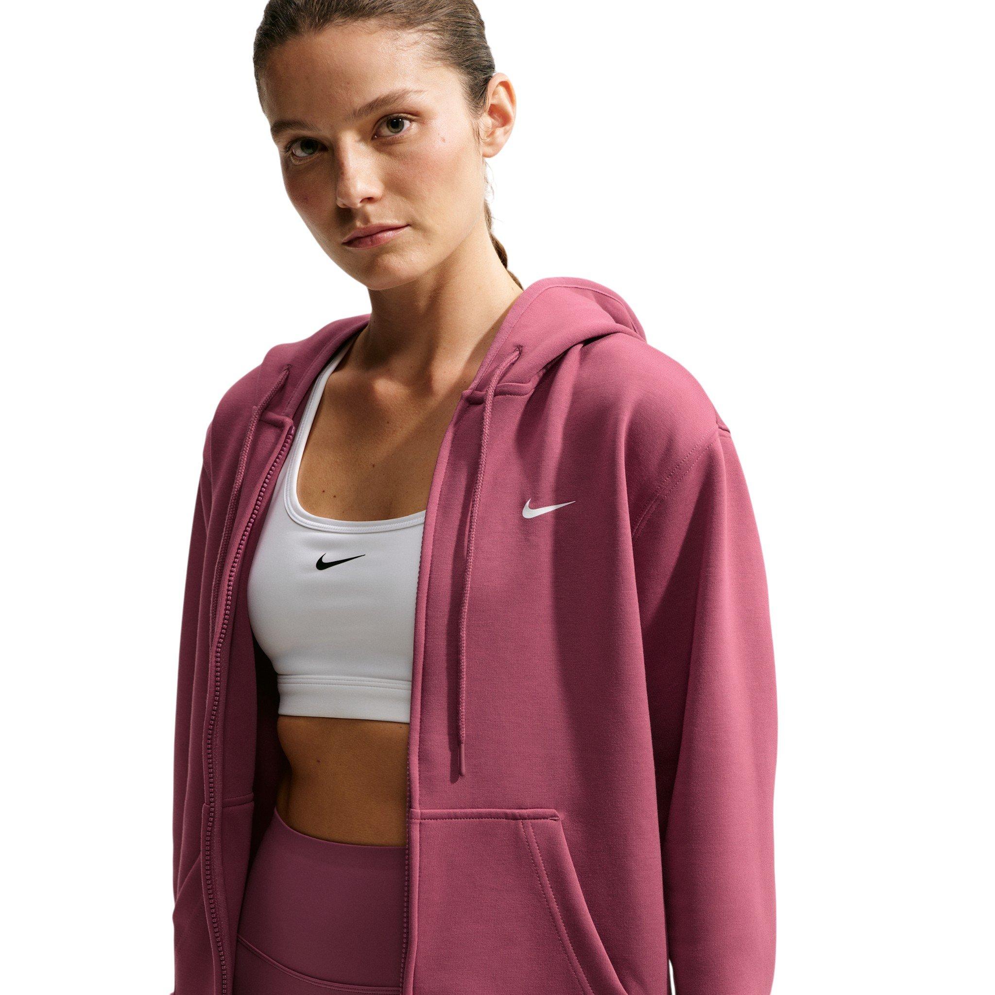 Nike Women's Studio Fleece Sport Dri-FIT Full-Zip Jacket - Pink Smoke - PINK SMOKE